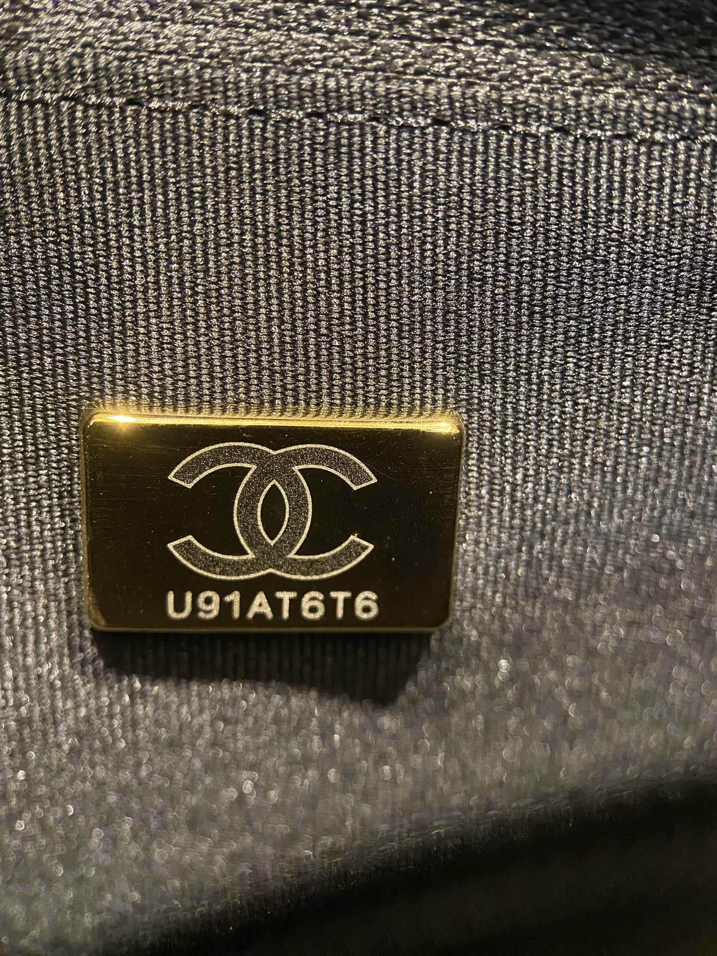 Ch**el CLASSIC WALLET ON CHAIN Rhinestone Handle BLACK 4.8 × 7.5 × 1.4 in