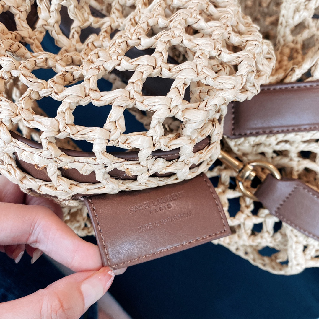 Y51 OXALIS BAG IN RAFFIA MACRAMÉ  Color Natural 14.6X15.7X1.2INCHES