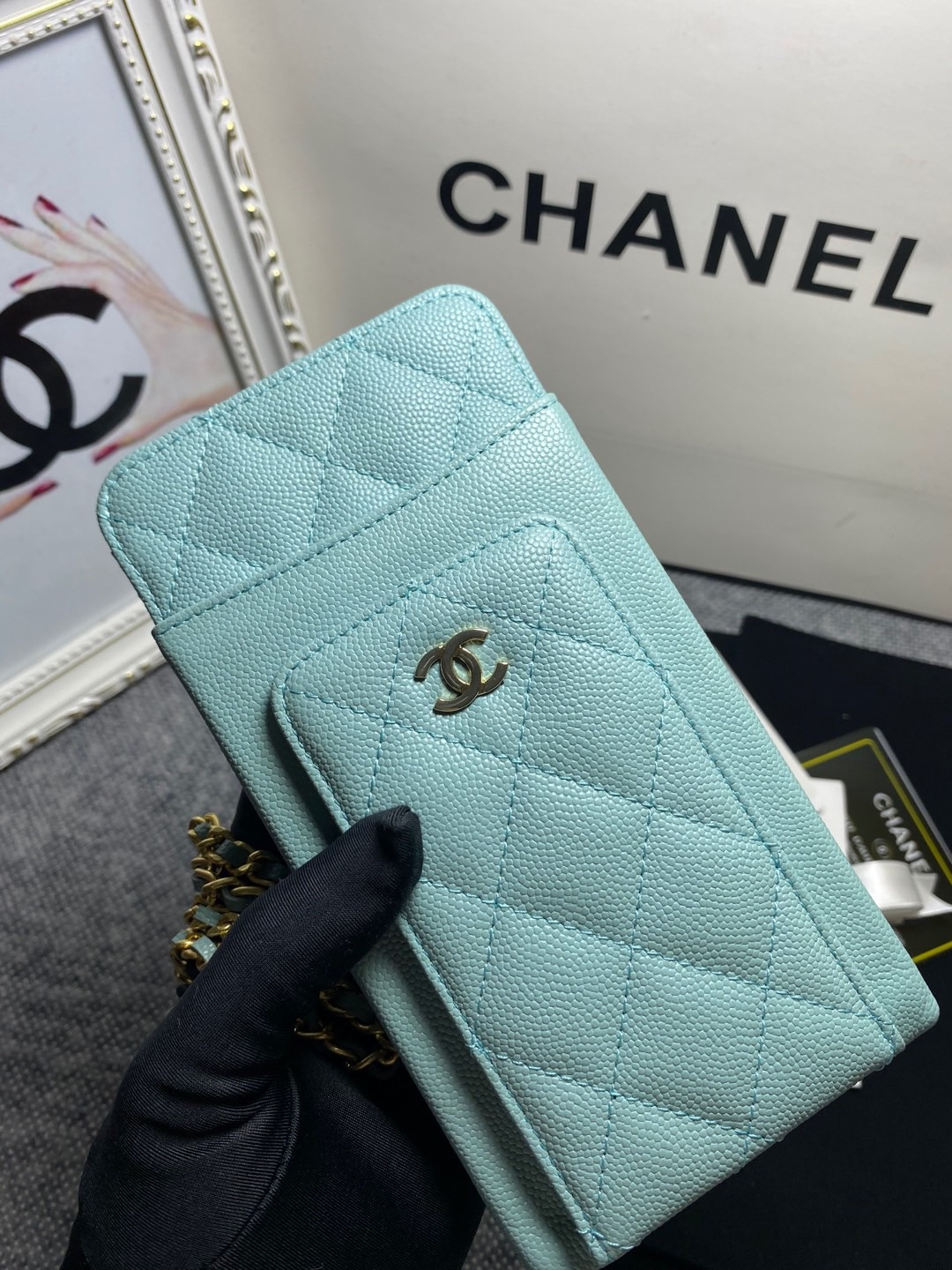 Ch**el LONG ZIPPED WALLET 19-11cm