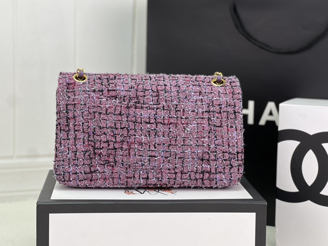 Ch**el CLASSIC 11.12 HANDBAG Tweed & Gold-Tone Metal   6 × 9.9 × 2.5 in