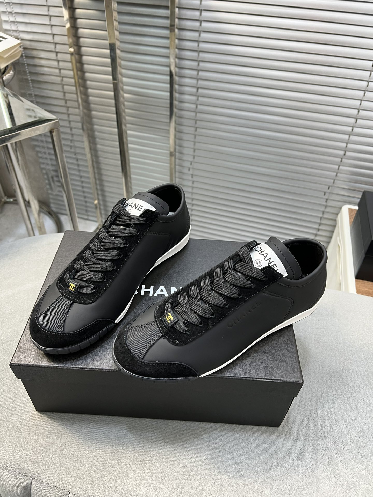 UA Ch**el SNEAKERS Calfskin & Suede Calfskin Black