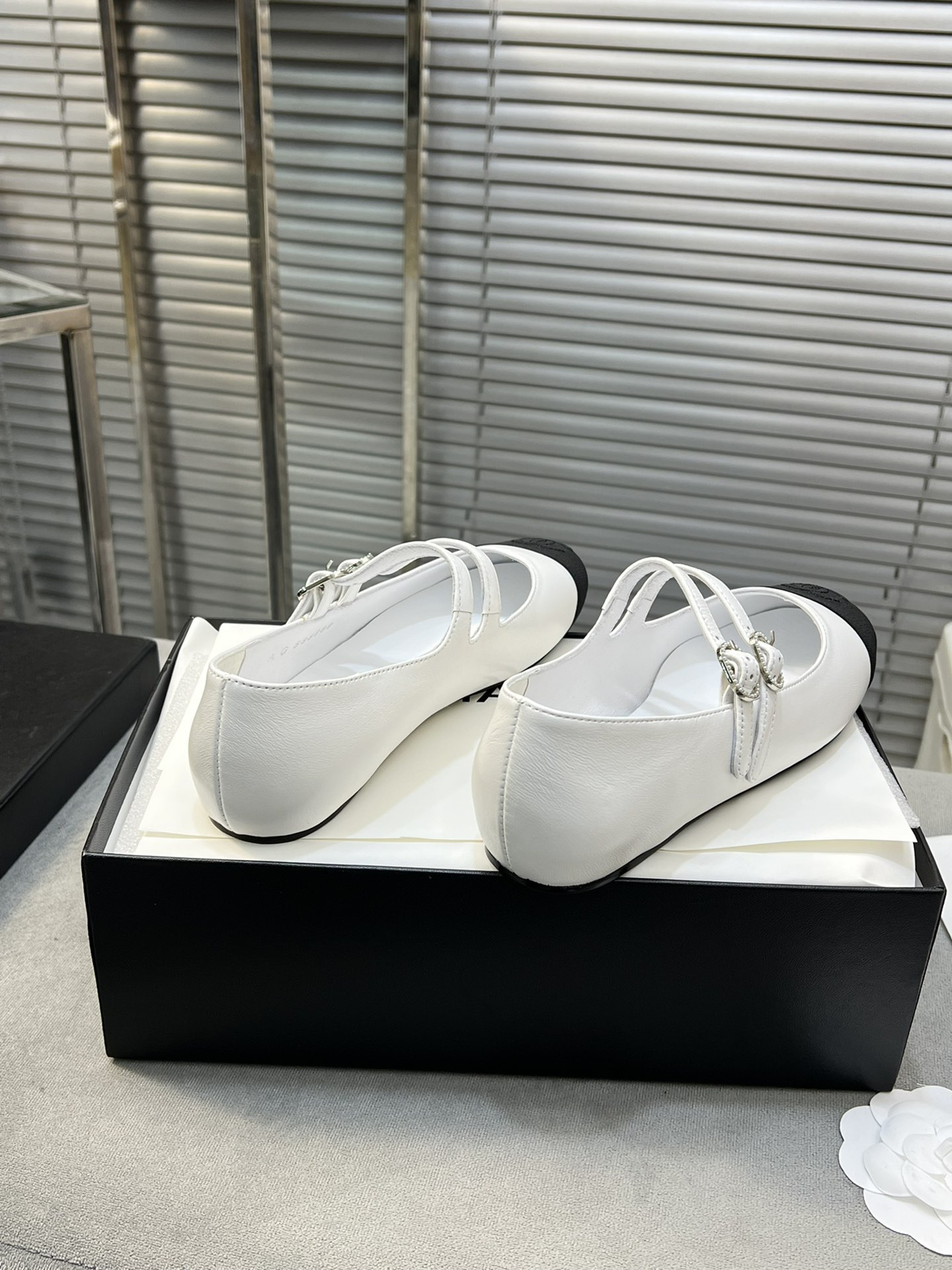 UA Ch**el MARY JANES  Lambskin & Grosgrain