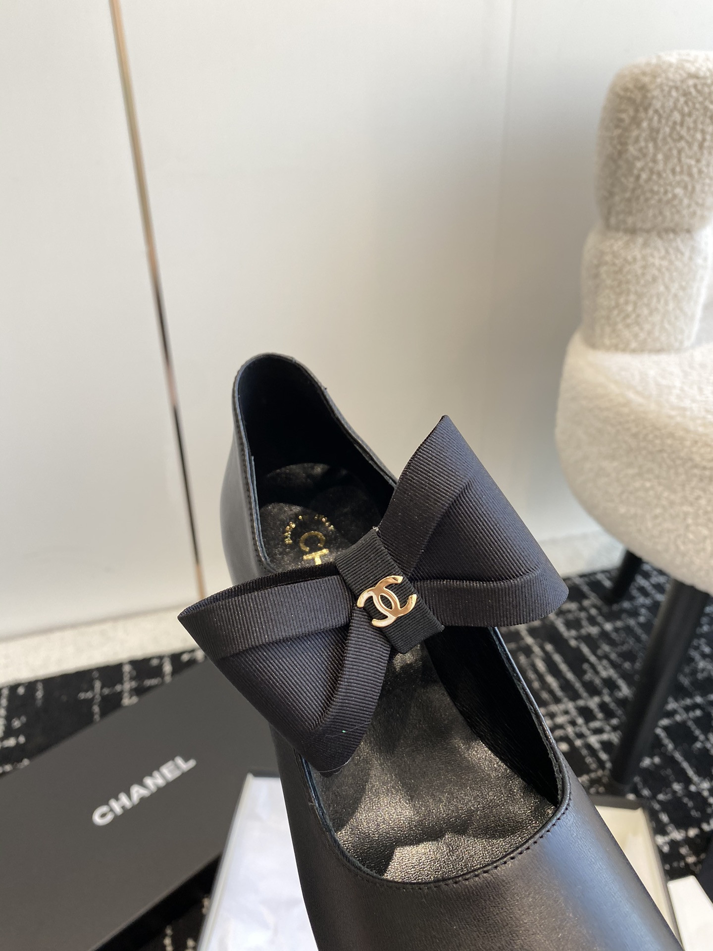 UA Ch**el MARY JANES Calfskin & Grosgrain