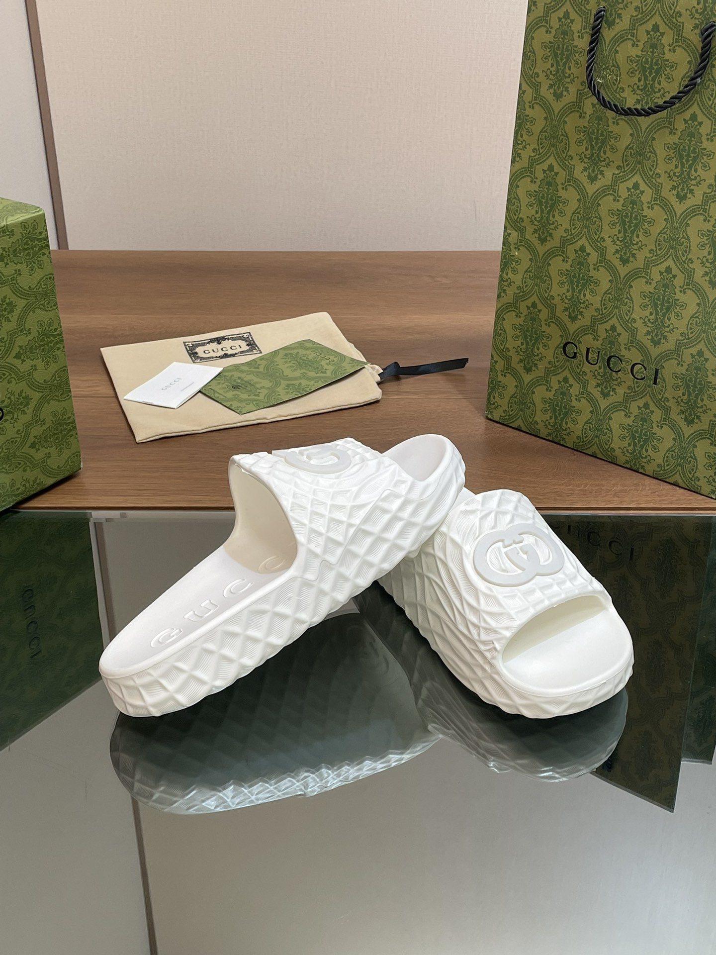 UA Gvc*1 INTERLOCKING G SLIDE SANDAL White