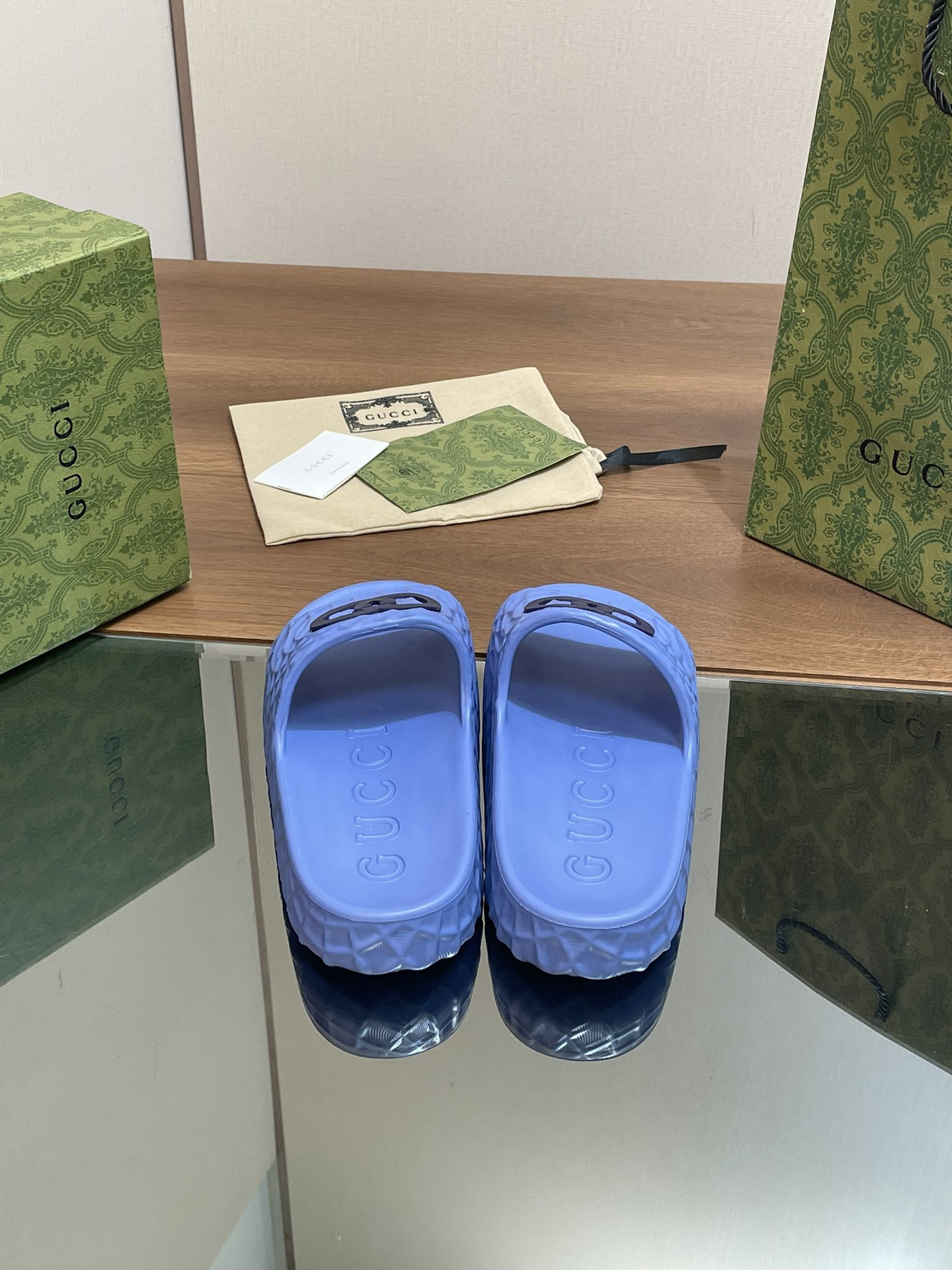 UA Gvc*1 INTERLOCKING G SLIDE SANDAL Blue