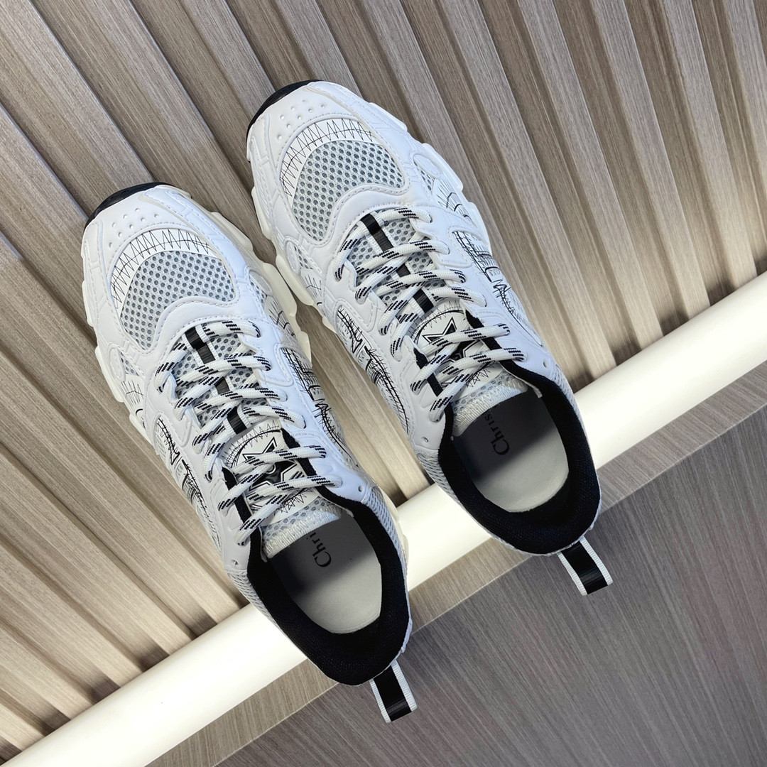 UA D10r Chrono Sneaker White and Black Mesh