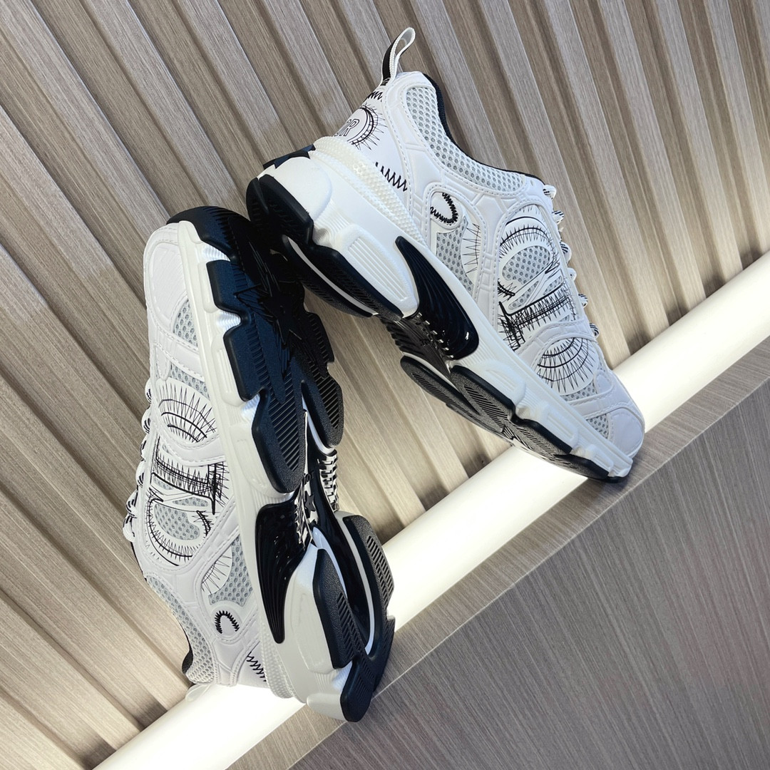 UA D10r Chrono Sneaker White and Black Mesh