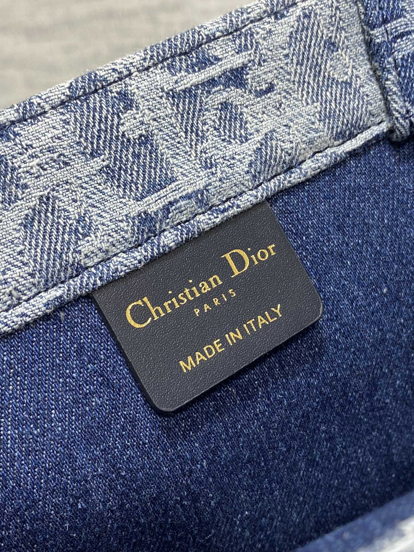 Large D10r Book Tote Blue Denim D10r Oblique Jacquard 26x8x22cm