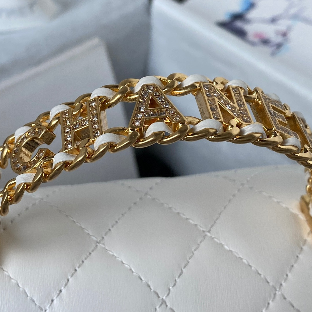 Ch**el MINI CLASSIC HANDBAG WITH TOP HANDLE 12 × 20 × 6 CM