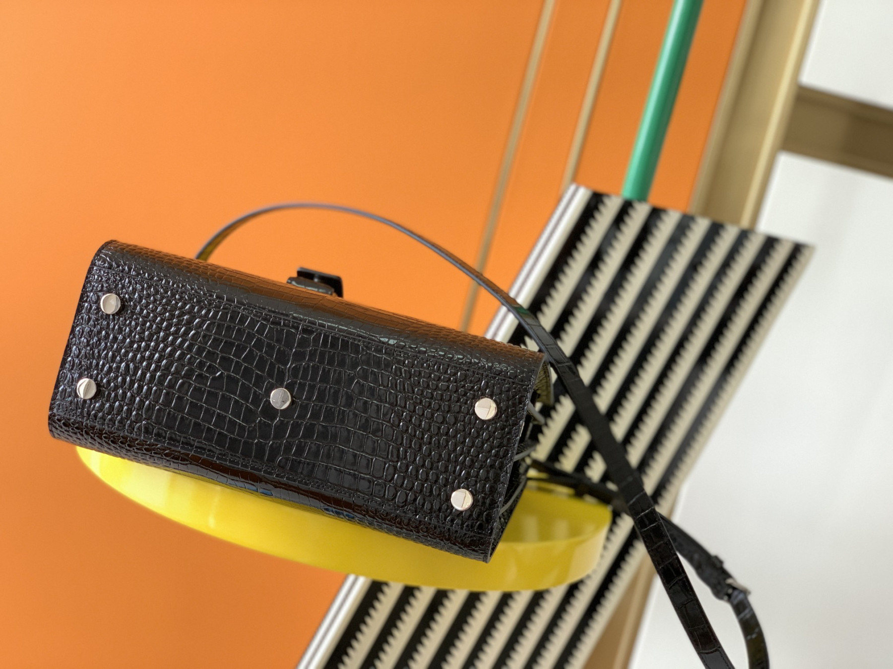 Y51 SAC DE JOUR IN EMBOSSED CROCODILE LEATHER - baby 26x13.5x12.5cm