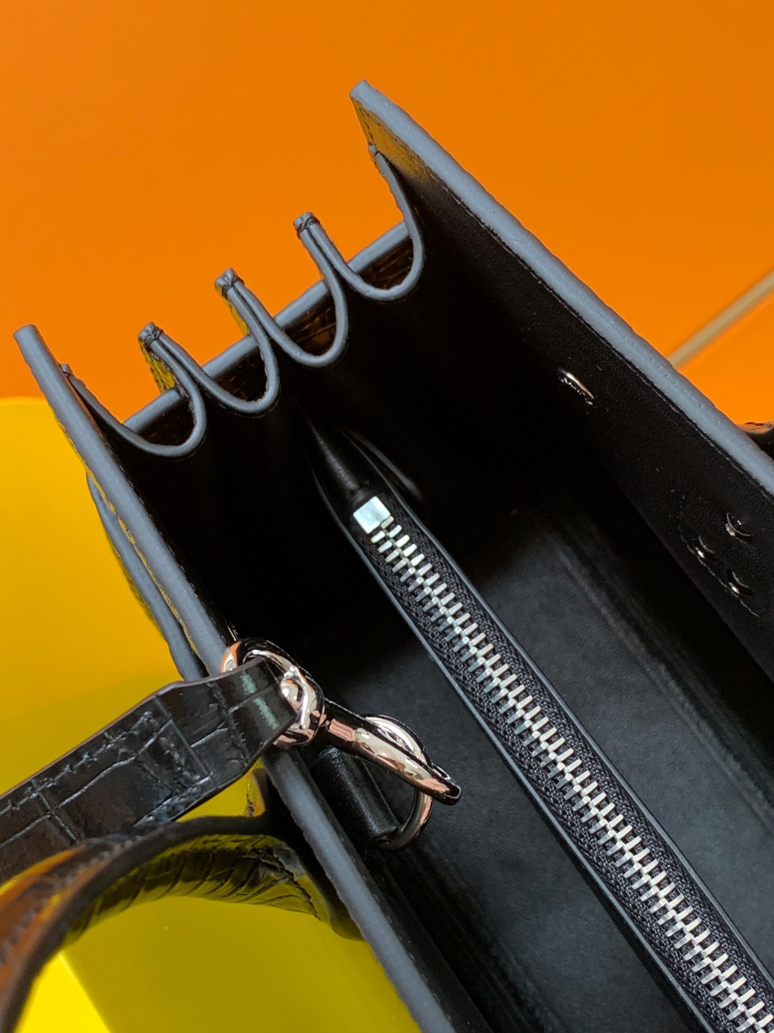 Y51 SAC DE JOUR IN EMBOSSED CROCODILE LEATHER - baby 26x13.5x12.5cm