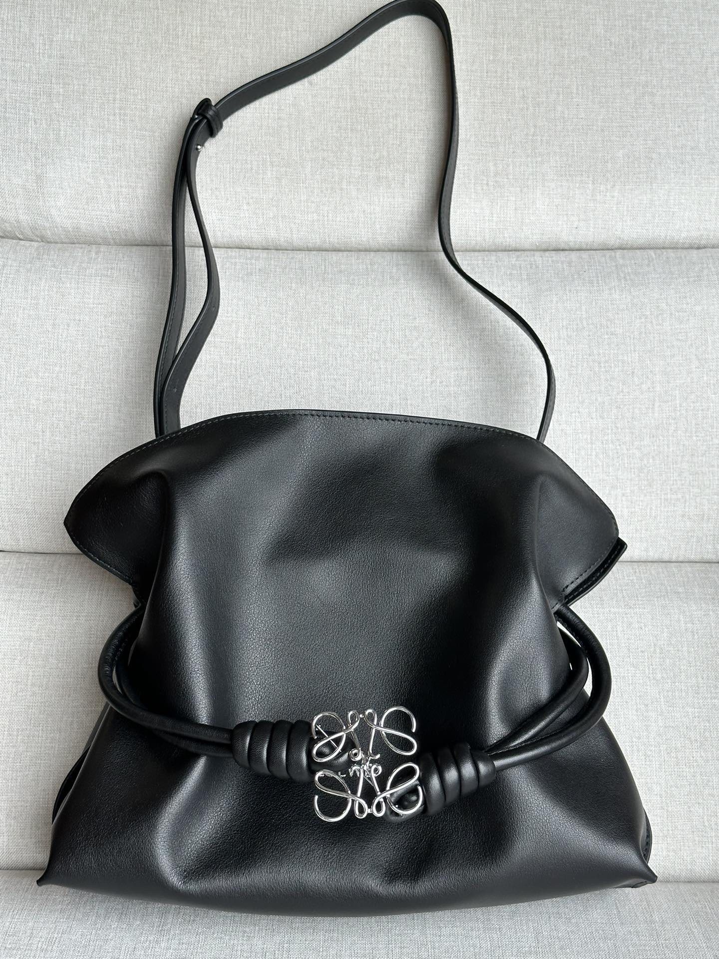 L0ew* Medium Flamenco clutch in nappa calfskin 30x24.5x10.5cm