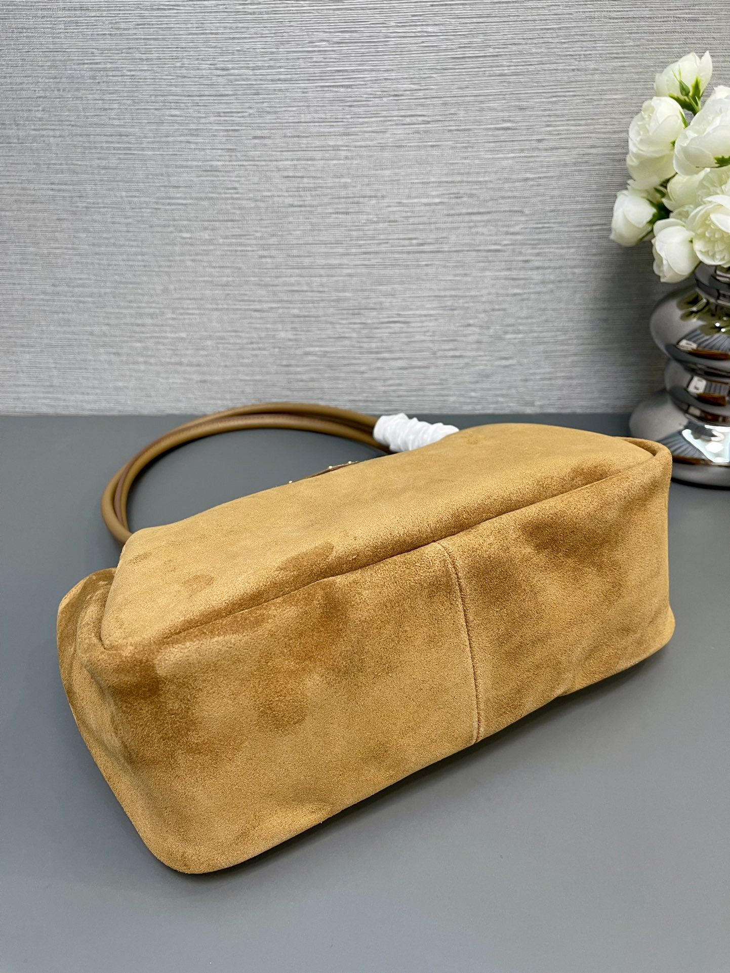 Pra*a Medium suede shoulder bag 28x18x11cm