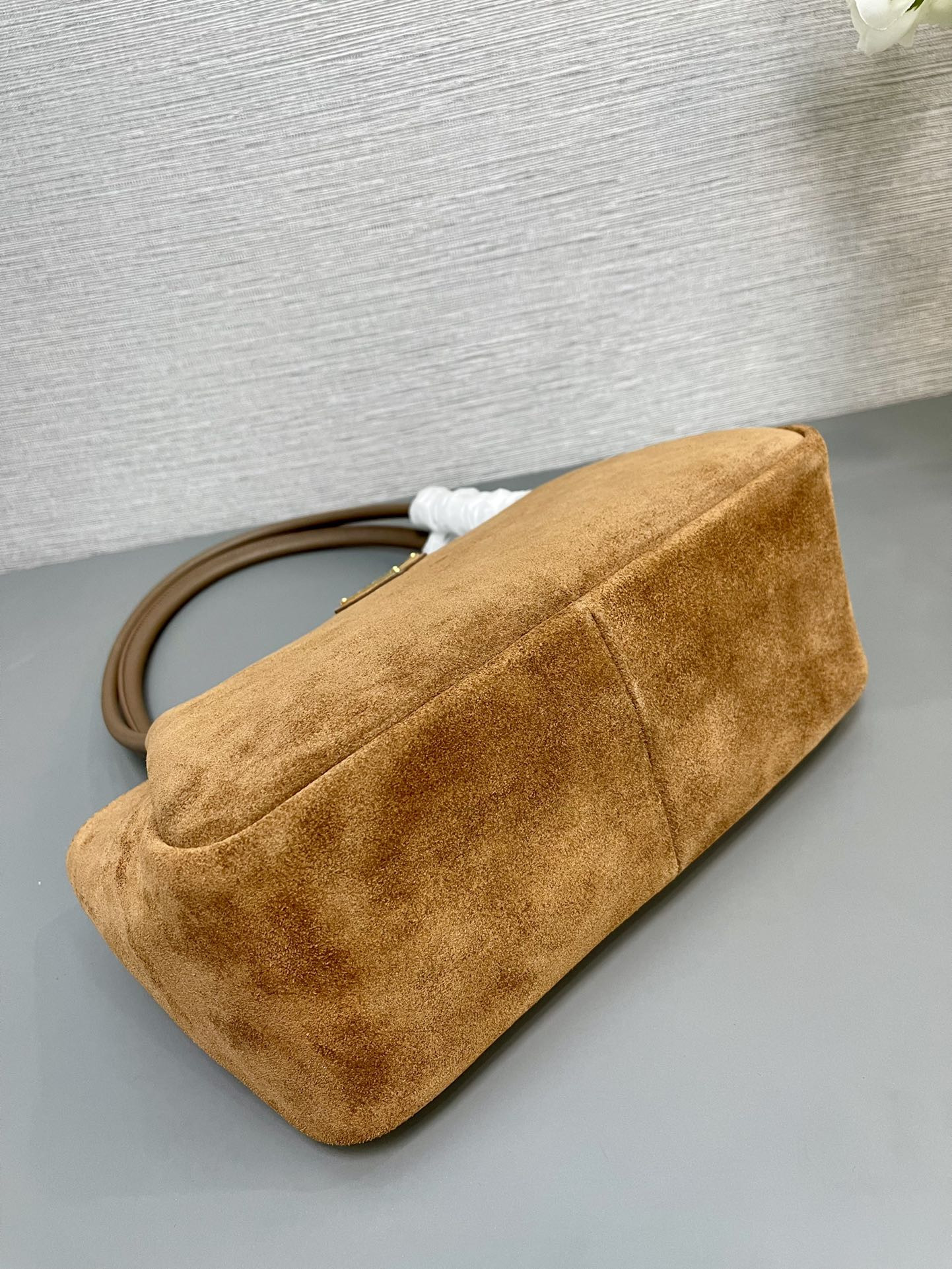 Pra*a Medium suede shoulder bag 28x18x11cm