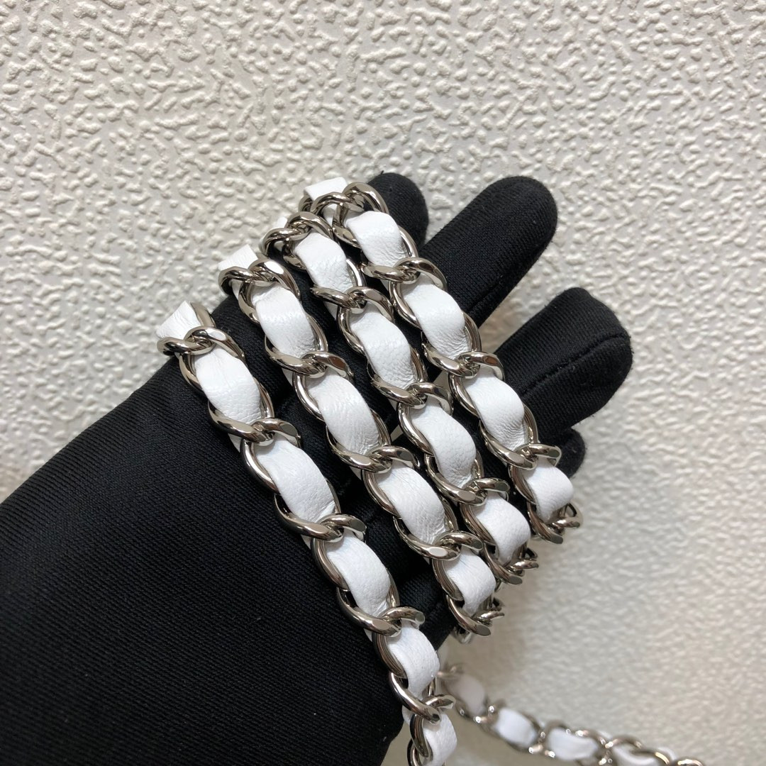 Ch**el MINI FLAP BAG white 12 × 20 × 6 cm