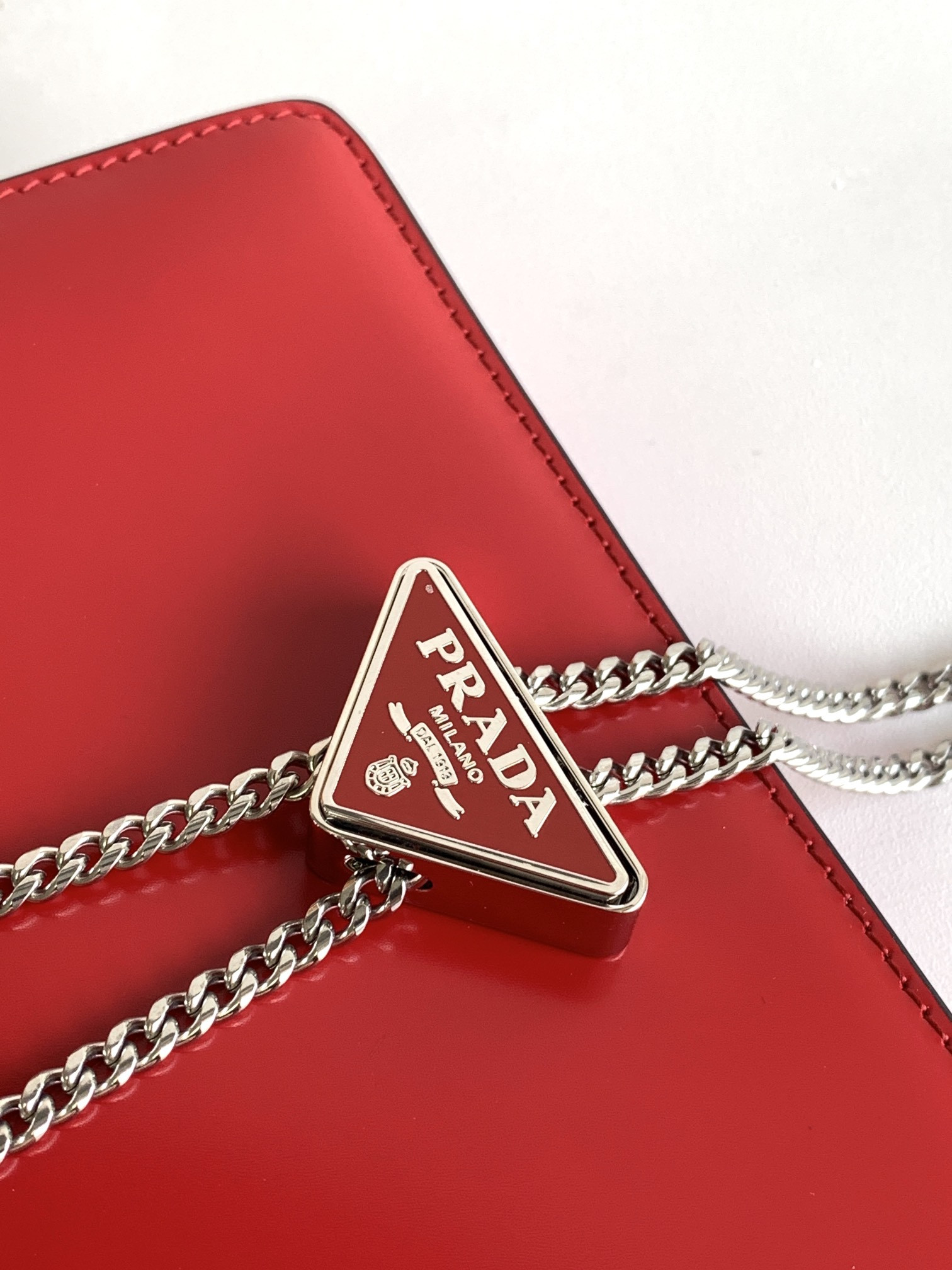 Pra*a Brushed Leather Shoulder Bag 17x 9.5x3.5cm