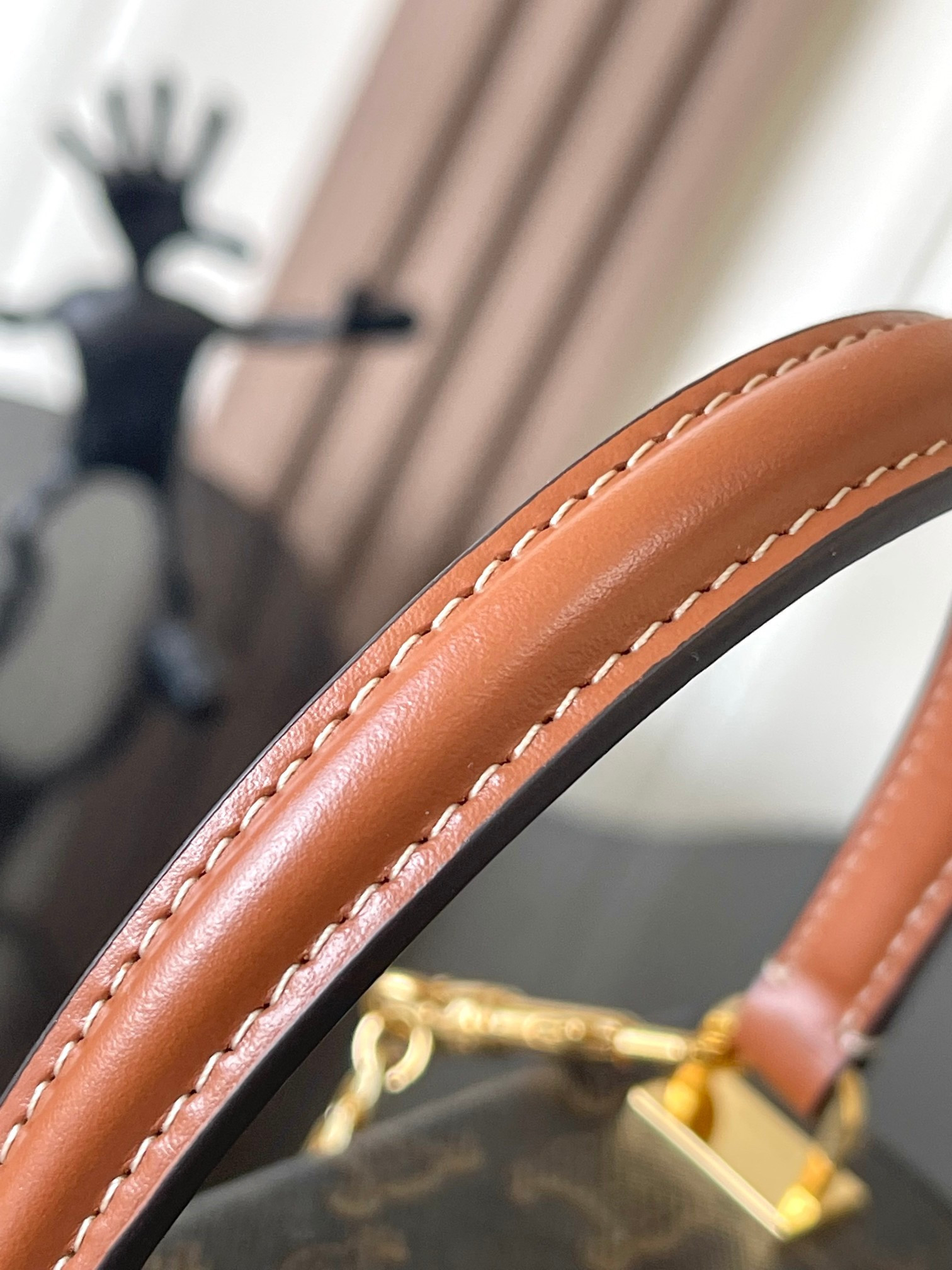 Ce1i*e SMALL BOX BLANDINE in Triomphe Canvas and Calfskin 16x12x4cm