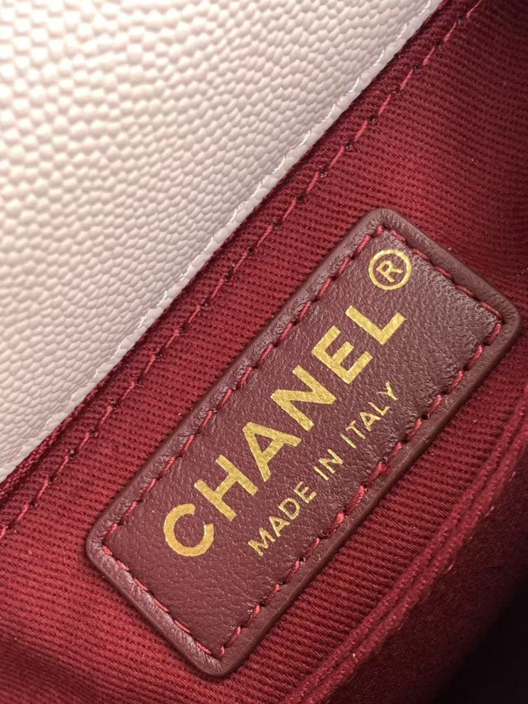 Ch**el Mini Flap Bag with Top Handle Grained Calfskin & Gold-Tone Metal AS2215 13x19x9cm