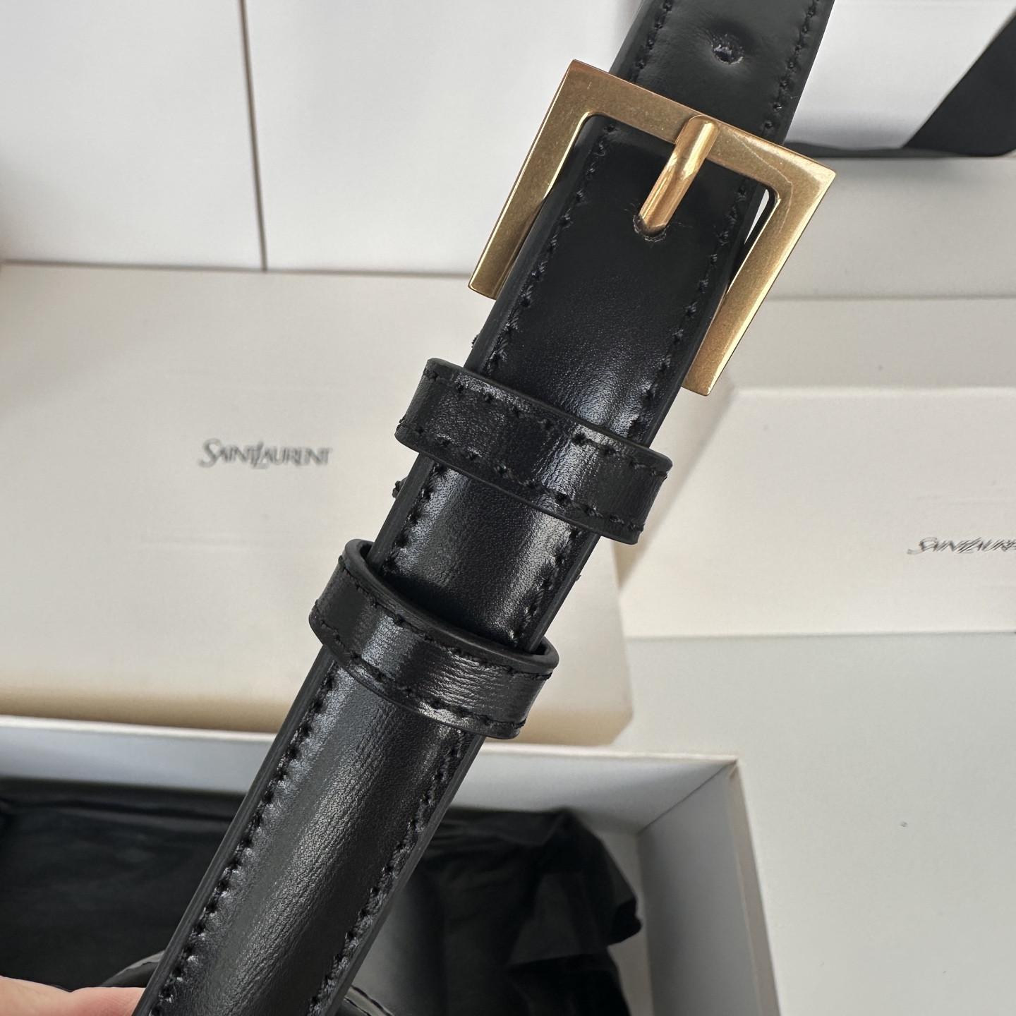 Y51 solferino large in box Sa1nt Lau*nt 29x18x9cm