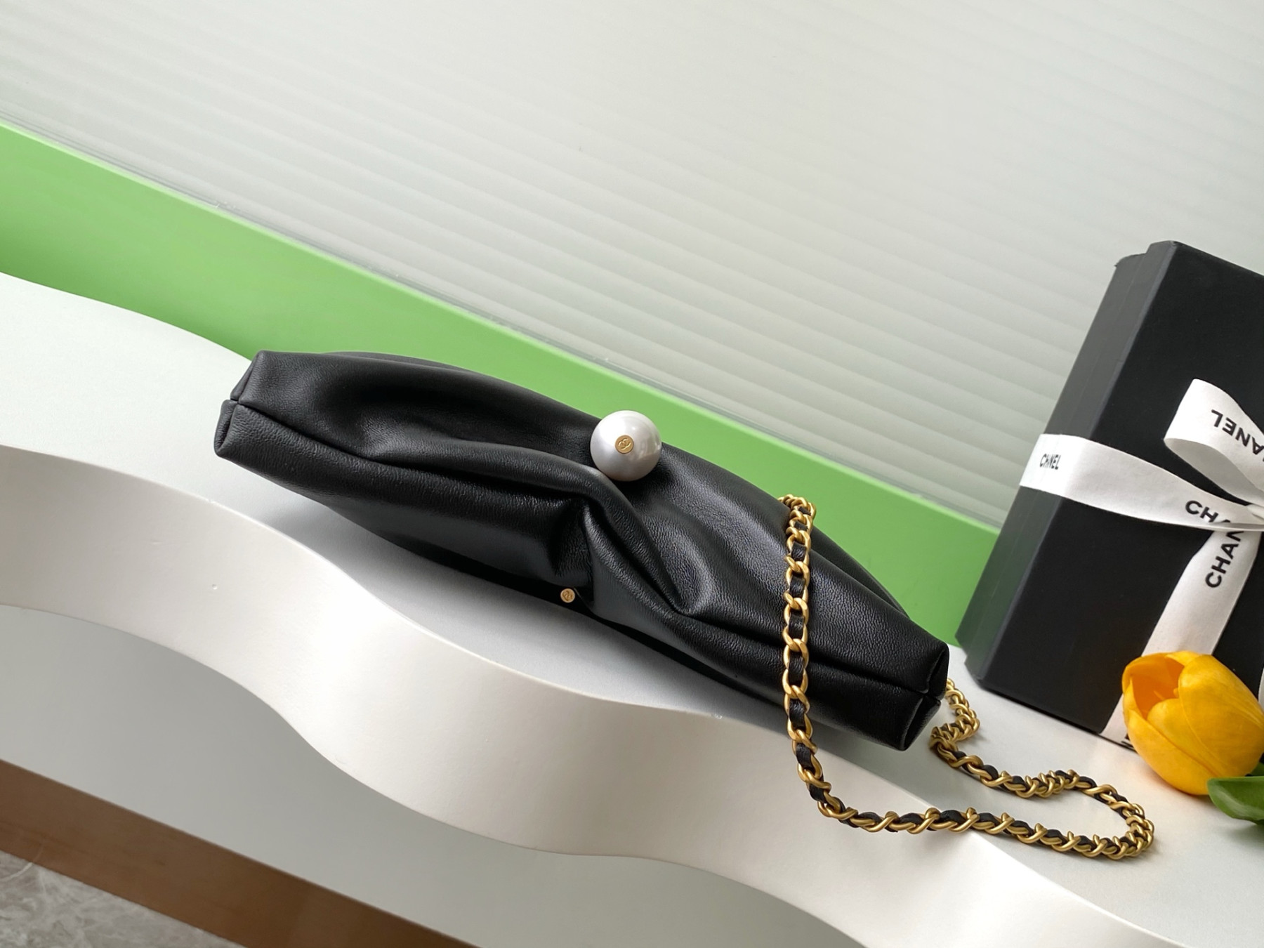 Ch**el Clutch with Chain 14x24x5cm