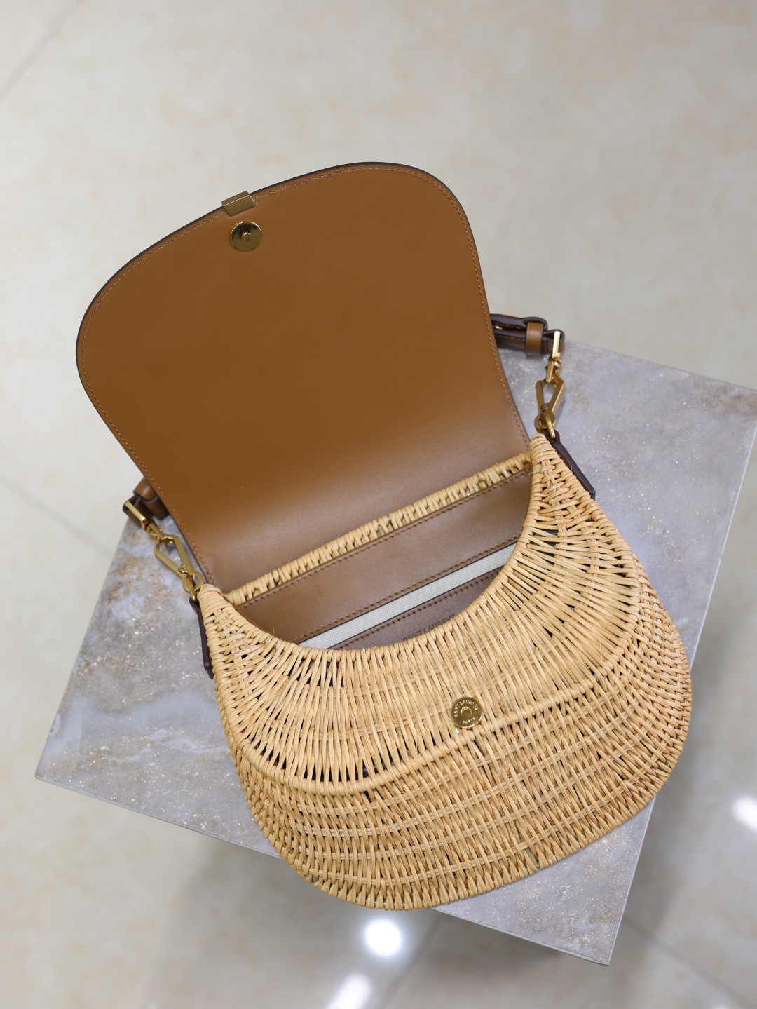 Y51 Mini VOLTAIRE top handle bag in osier 20x22x7.5cm