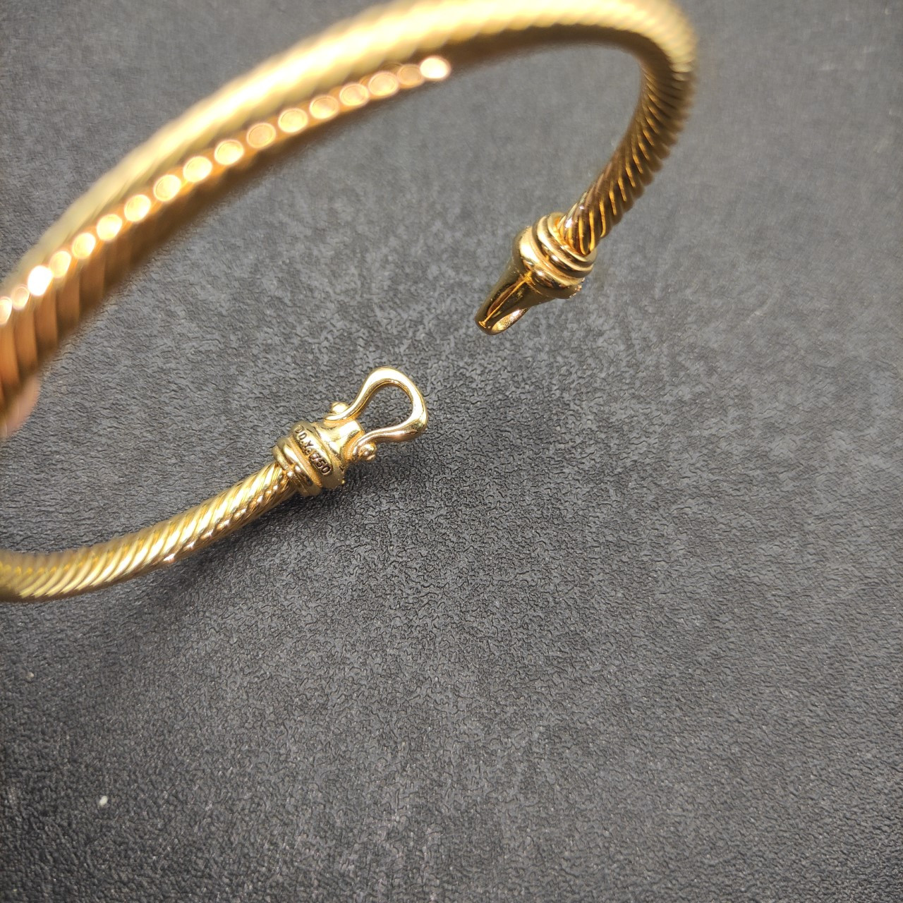 David Yurman 4mm Gold Hook With Diamonds Bracelet(wrist circumference 16-20cm)