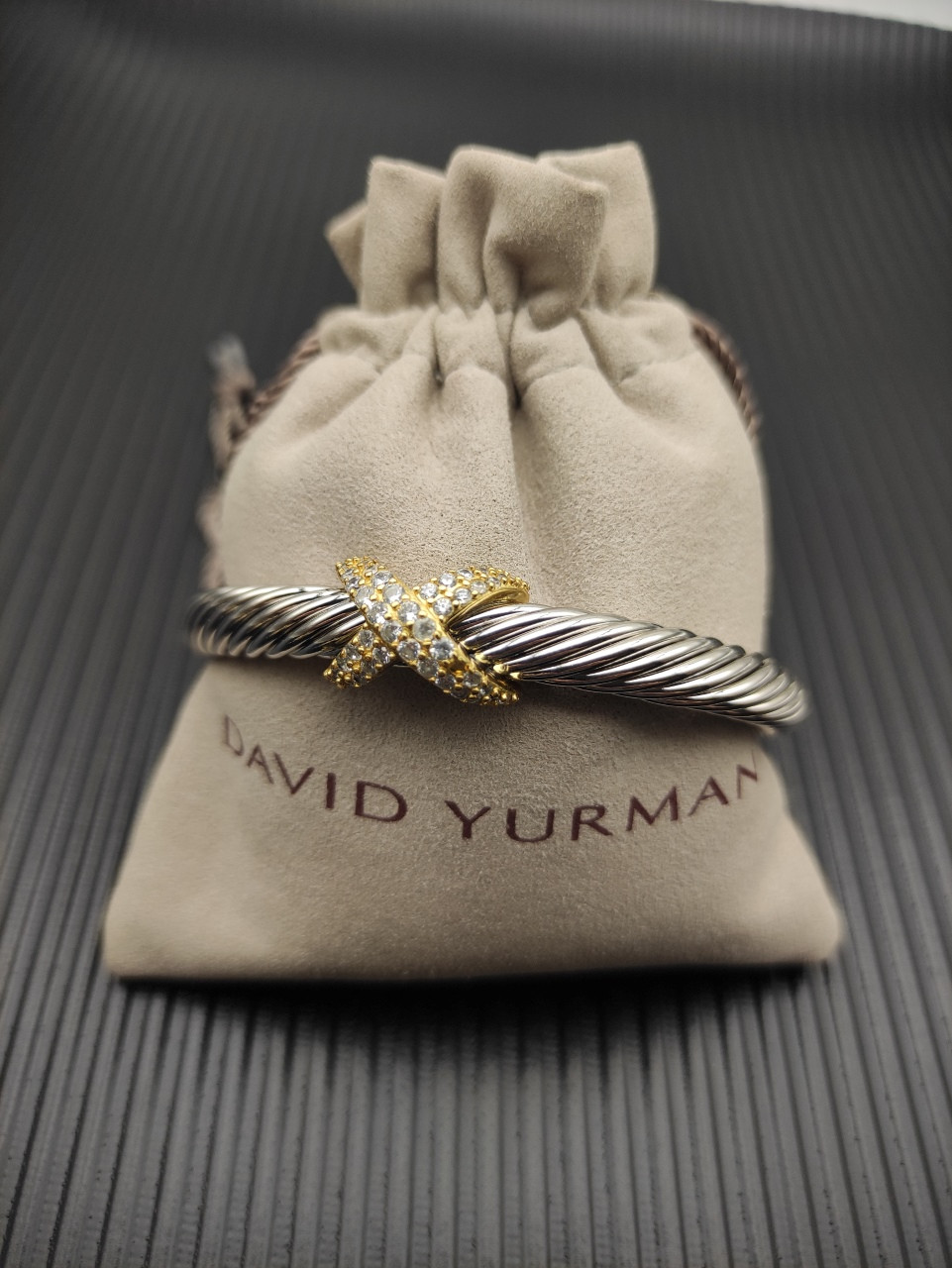 David Yurman Color Separation 7mm Diamond Single X Bracelet(Wrist circumference 16-20cm)