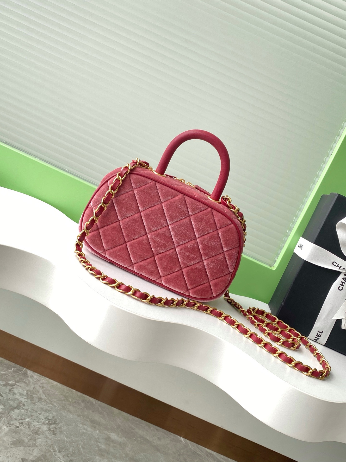 Ch**el Mini Bowling Bag AS5572 11.5x20x8.5cm