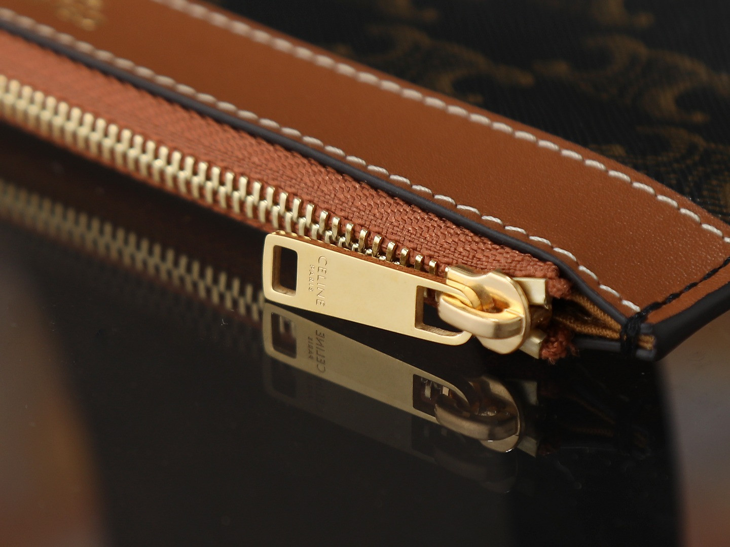 Ce1i*e SOFT SHOPPER BAG IN Triomphe Canvas and Calfskin 32.5x24.5x14cm