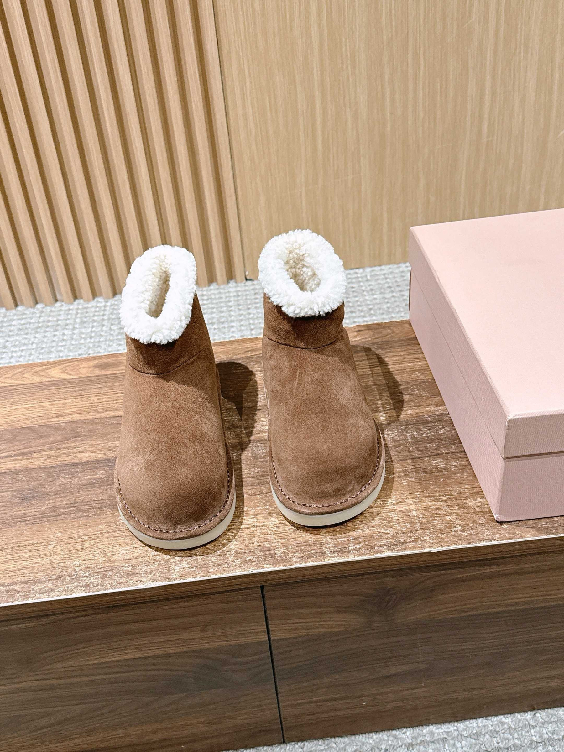 UA Miu Miu Suede and Shearling Booties
