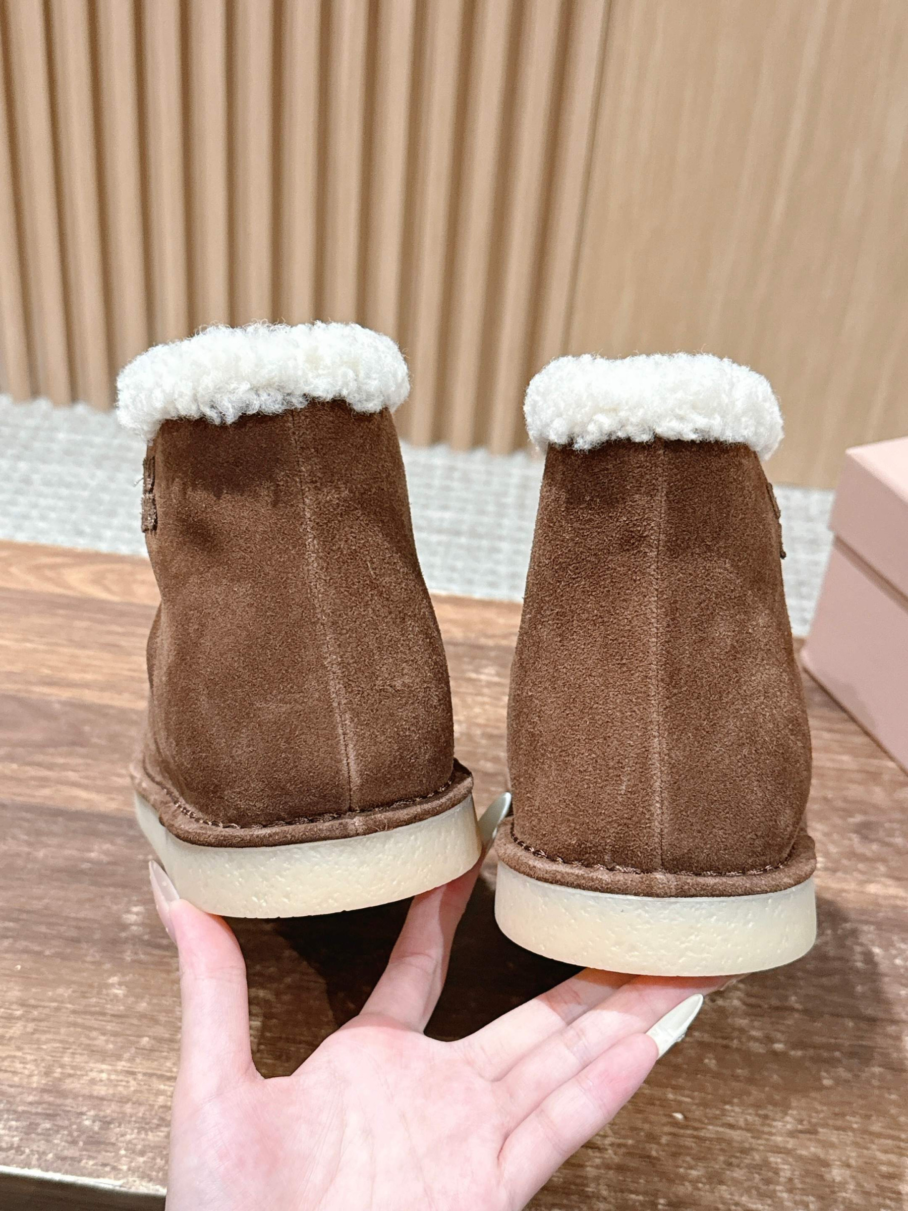 UA Miu Miu Suede and Shearling Booties