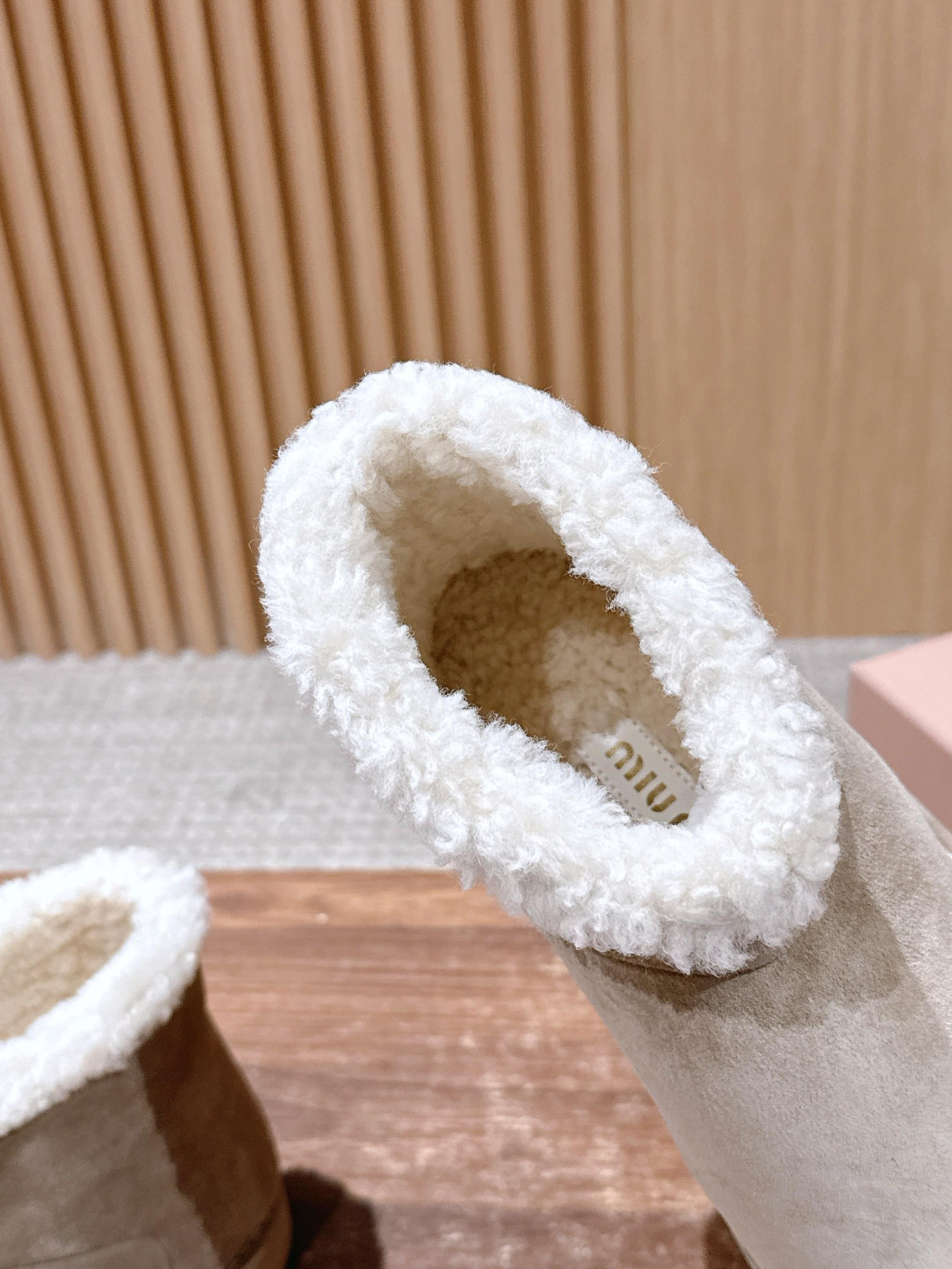 UA Miu Miu Suede and Shearling Booties