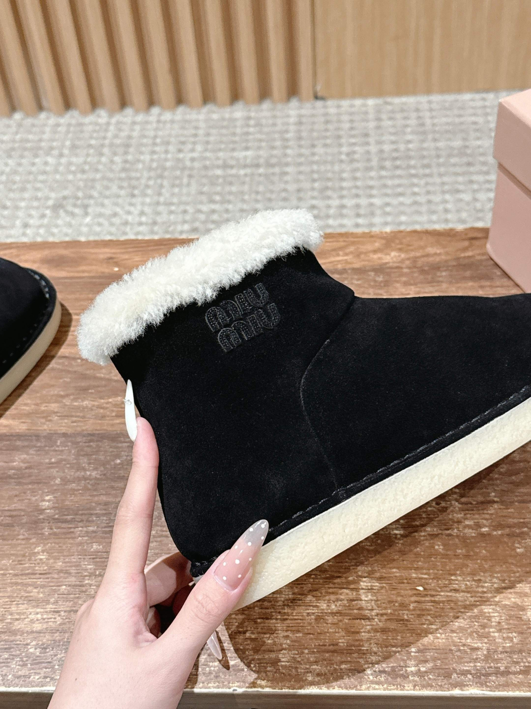 UA Miu Miu Suede and Shearling Booties