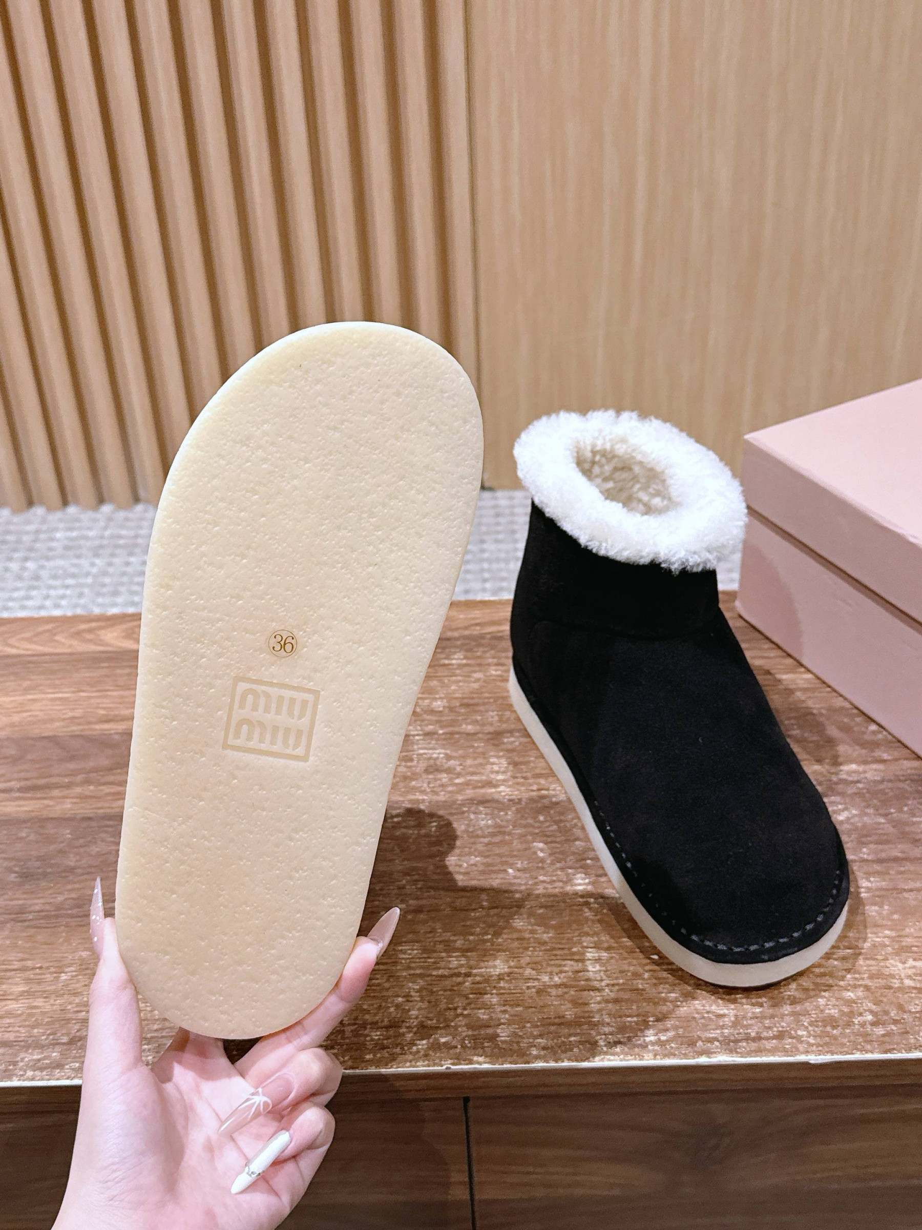 UA Miu Miu Suede and Shearling Booties