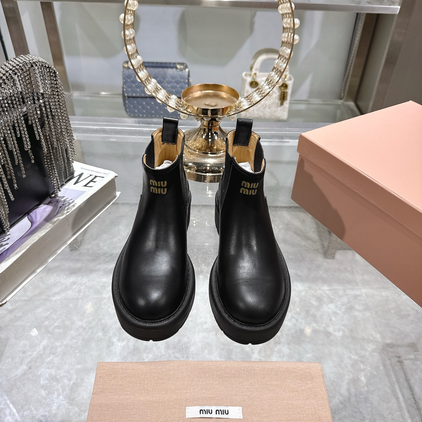 UA Miu Miu Leather Booties