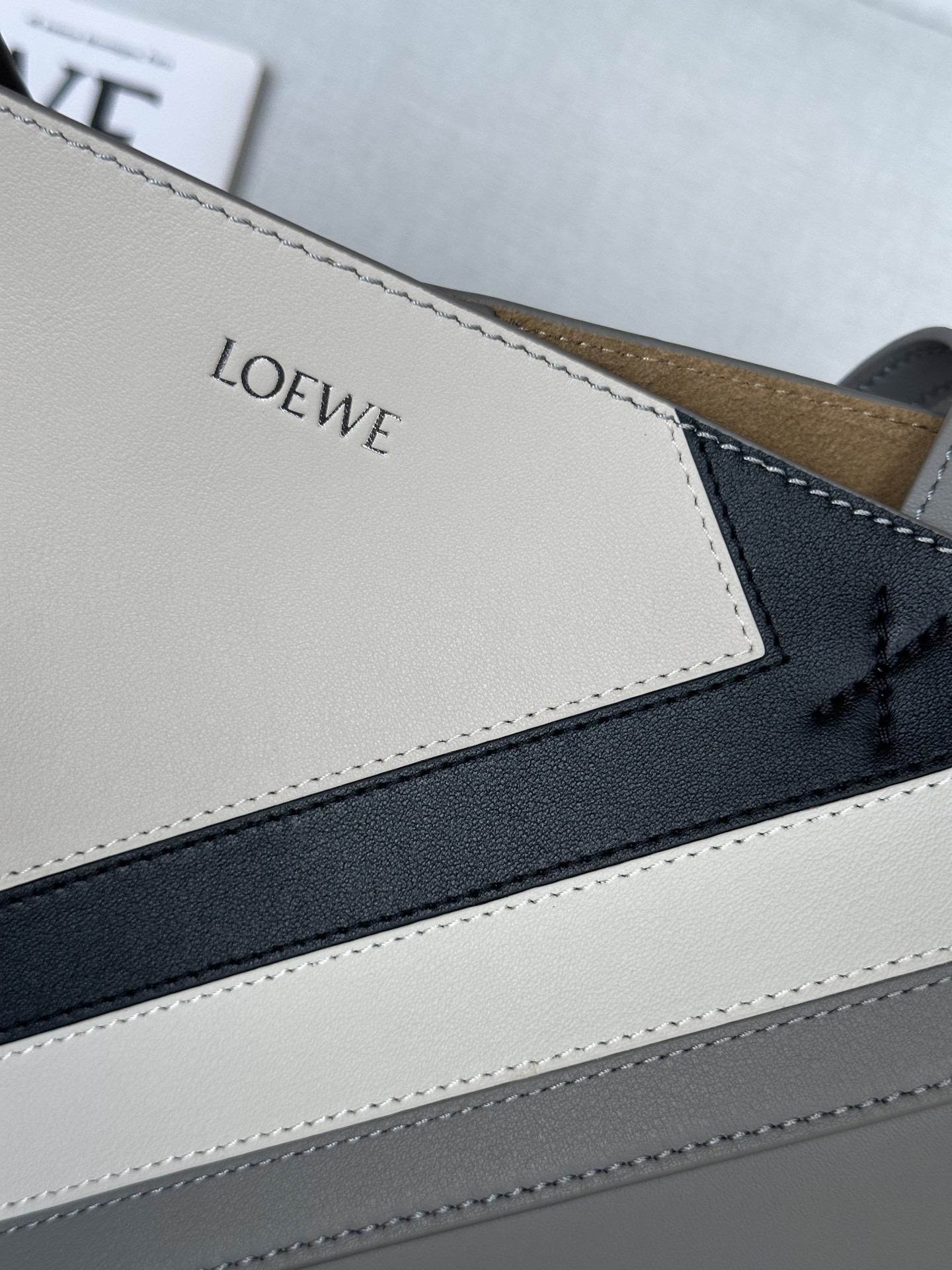 LOEWE x Albers Medium Puzzle Fold Tote in Nappa Calfskin 31.5x25.5x14.5cm