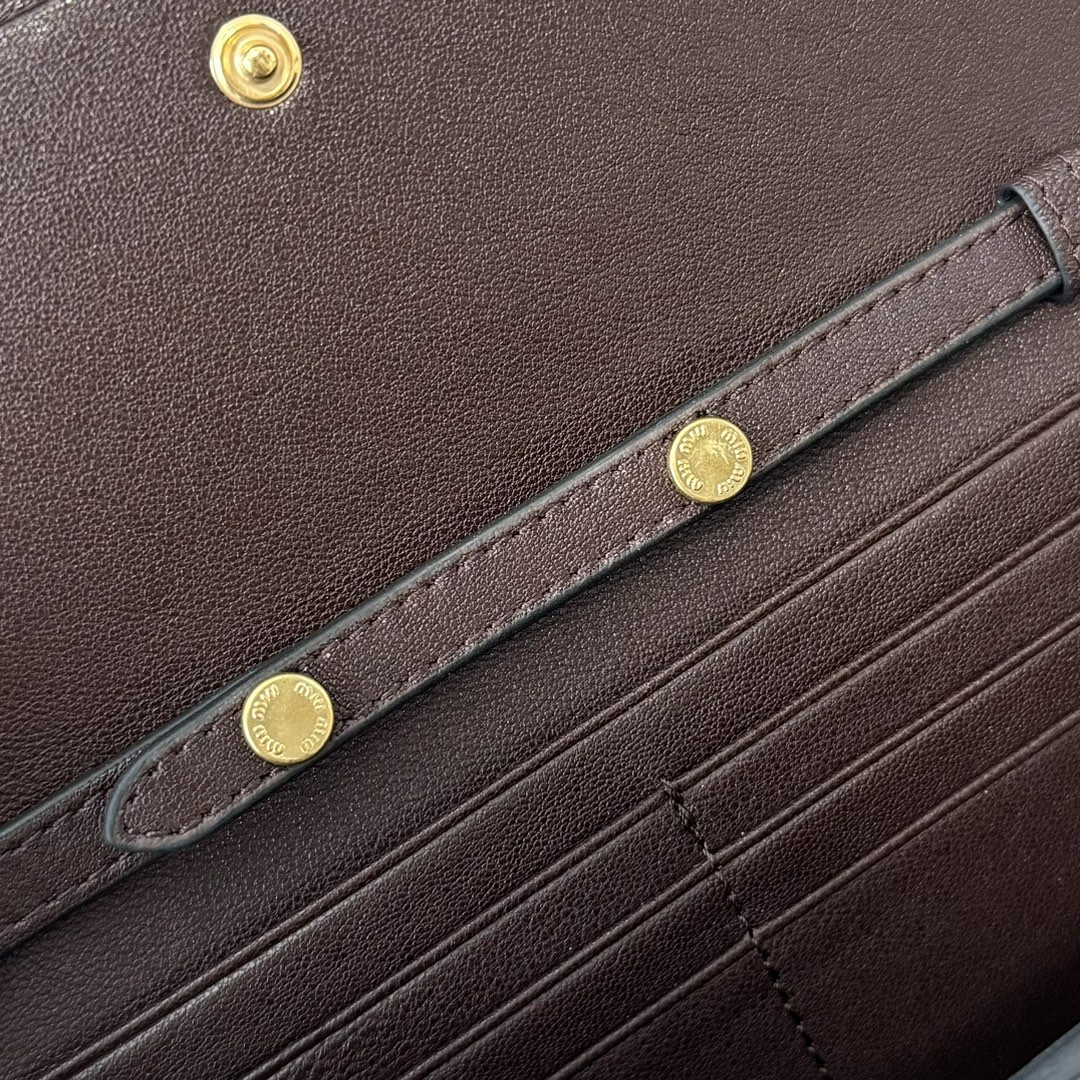 Miu Miu Nappa Leather Wallet with Shoulder Strap 19x9.5x2cm