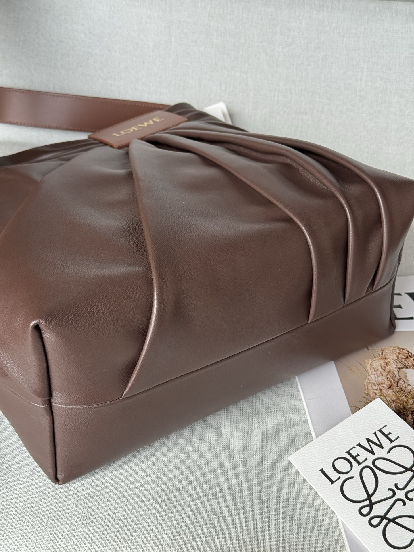 L0ew* Draped Tote in Mellow Nappa Lambskin 30x29x13cm