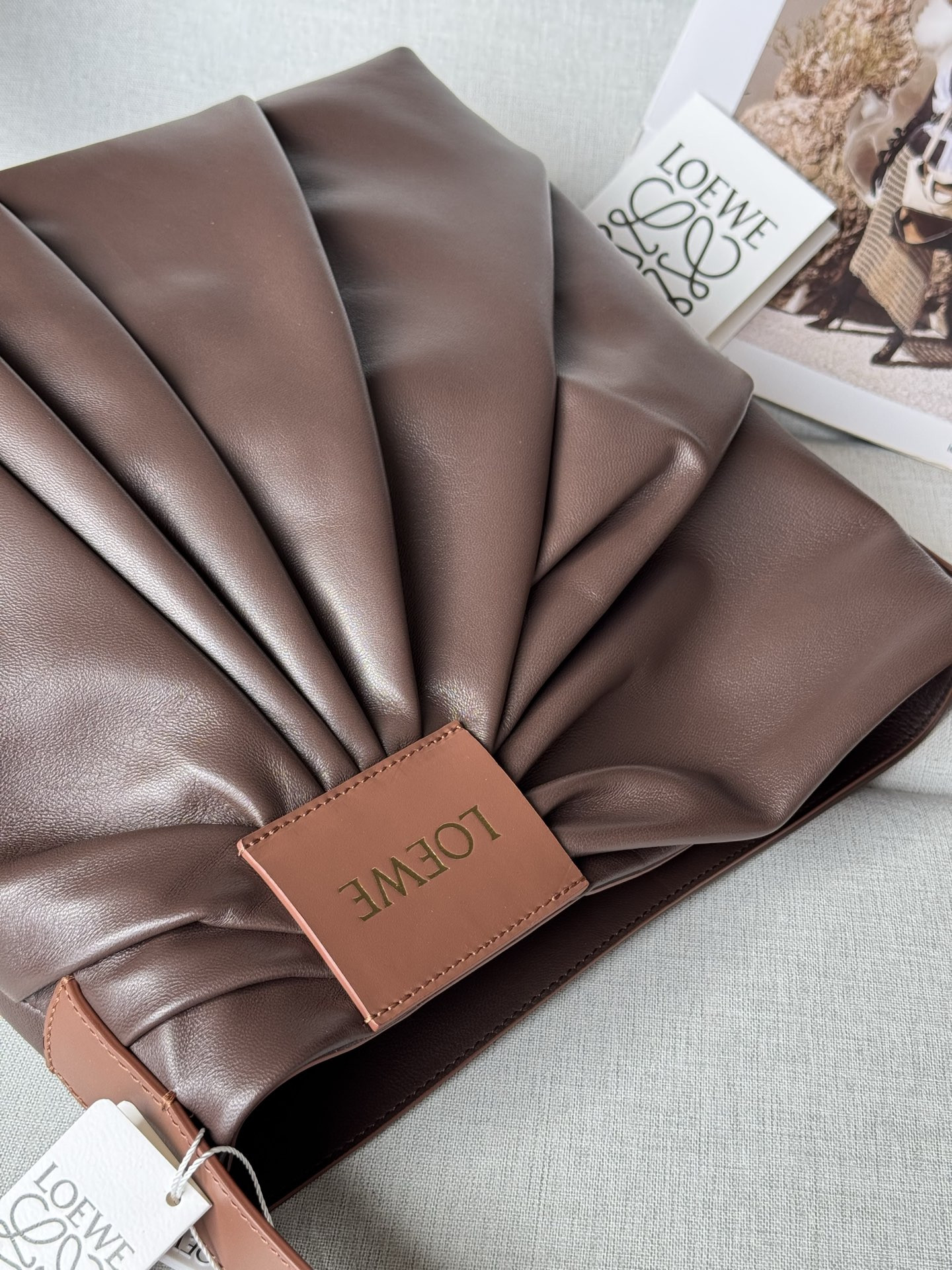 L0ew* Draped Tote in Mellow Nappa Lambskin 30x29x13cm