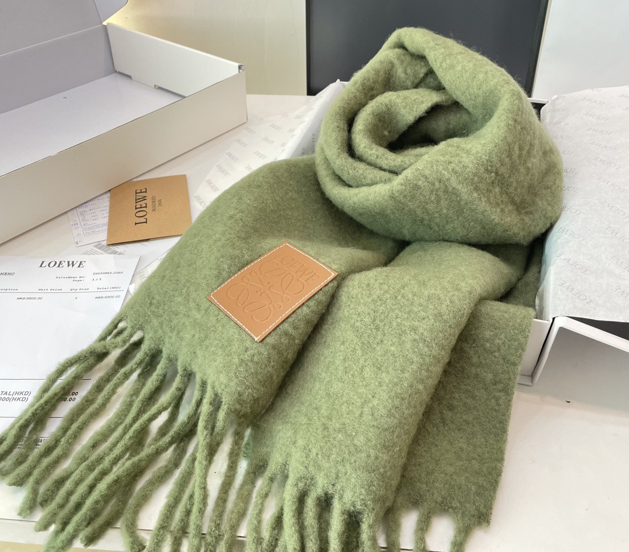 L0ew* Mohair scarf 40x185cm