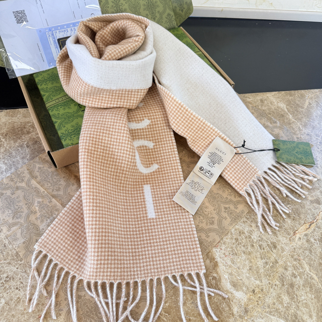 Gucci scarf 30x180cm 100%cashmere