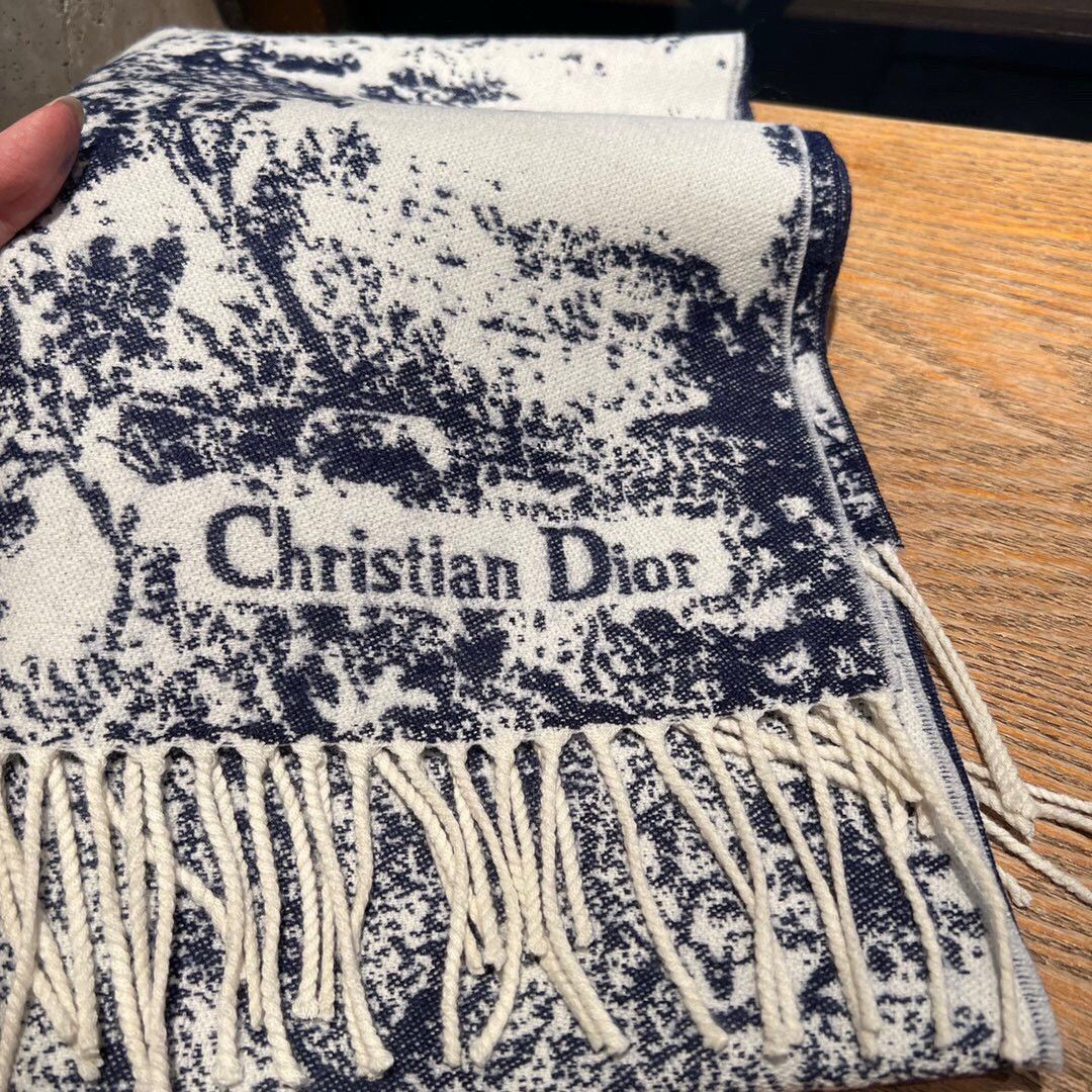 Dior Printed scarf 200x45cm 59% cashmere 41% wool