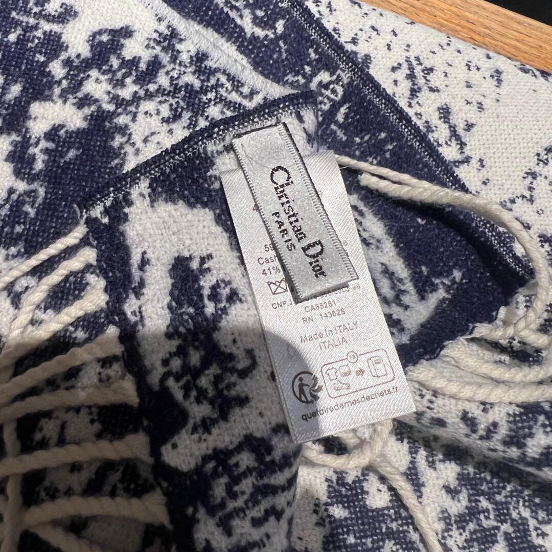 Dior Printed scarf 200x45cm 59% cashmere 41% wool