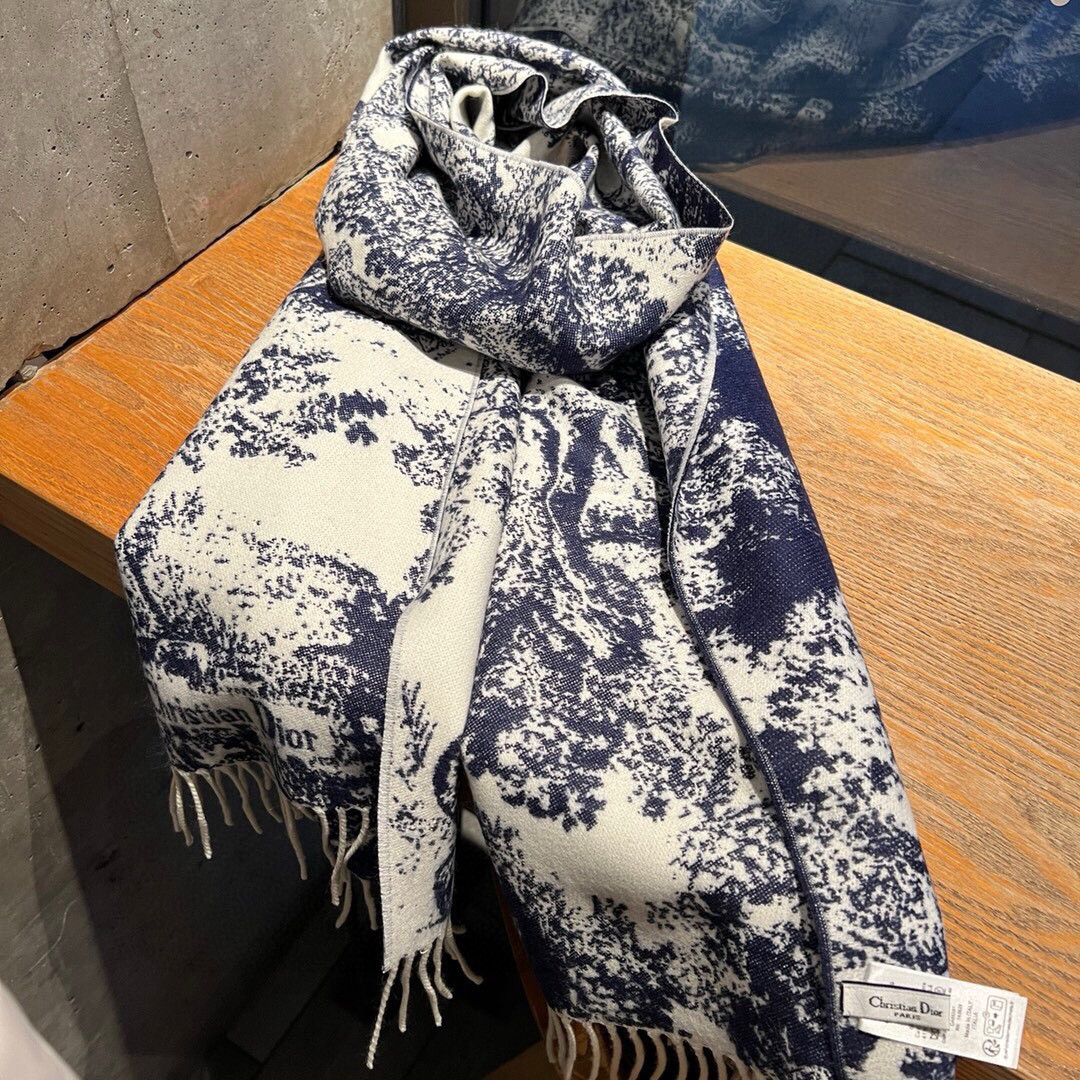 Dior Printed scarf 200x45cm 59% cashmere 41% wool