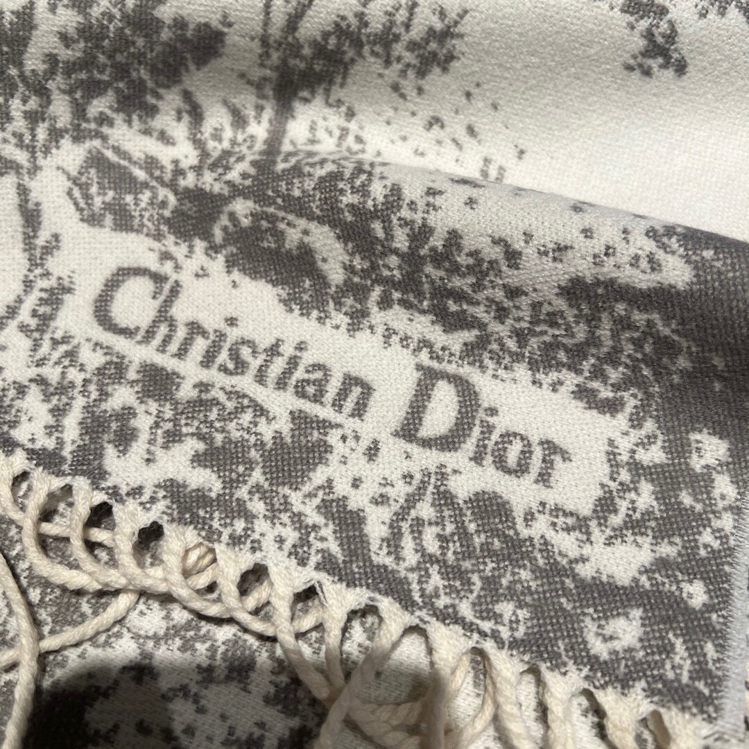 Dior Printed scarf 200x45cm 59% cashmere 41% wool