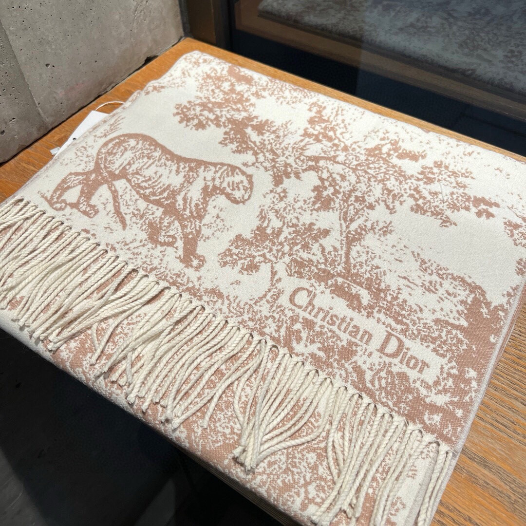 Dior Printed scarf 200x45cm 59% cashmere 41% wool