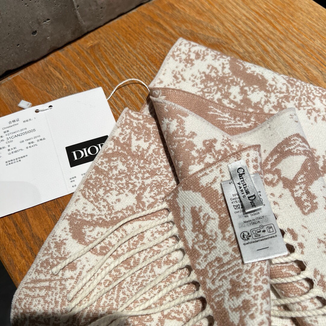 Dior Printed scarf 200x45cm 59% cashmere 41% wool
