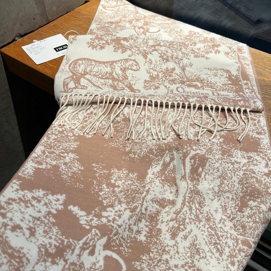 Dior Printed scarf 200x45cm 59% cashmere 41% wool