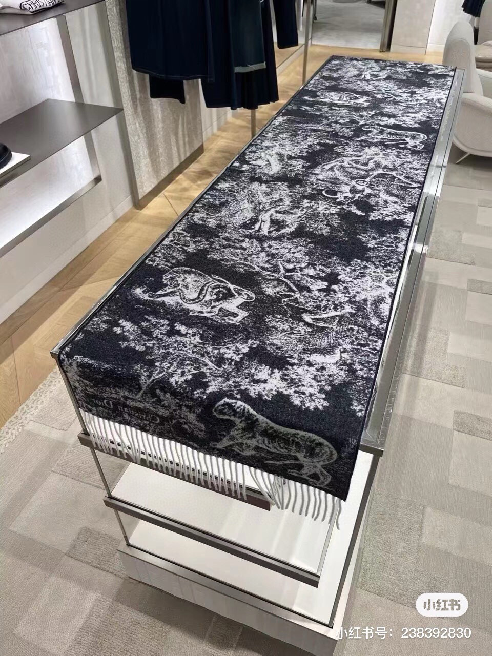 Dior Printed scarf 200x45cm 59% cashmere 41% wool