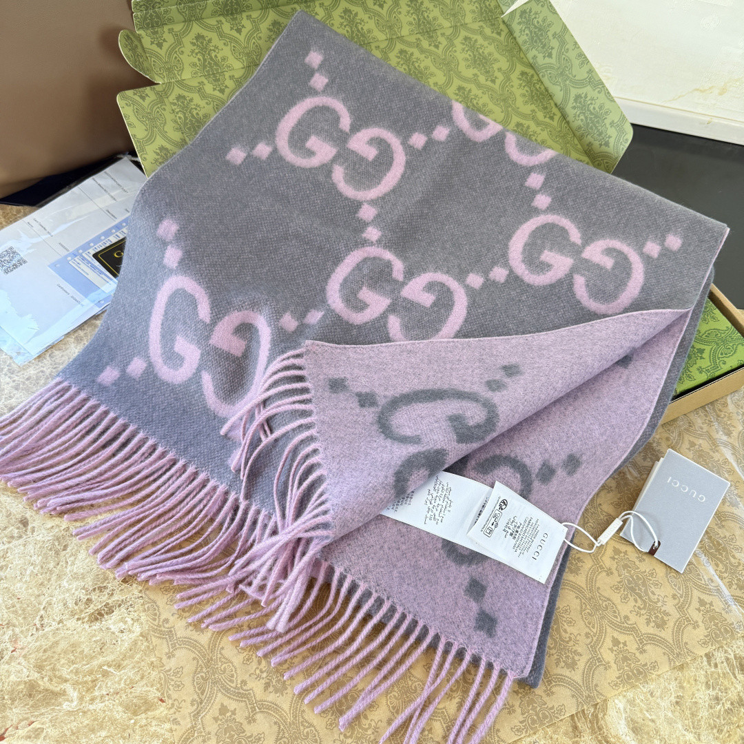 Gucci scarf 45x200cm 100% cashmere